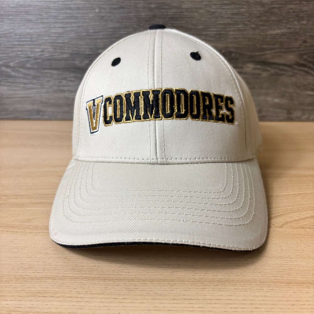 Vanderbilt Commodores Hat Cap Strap Back Beige Embroidered Adjustable